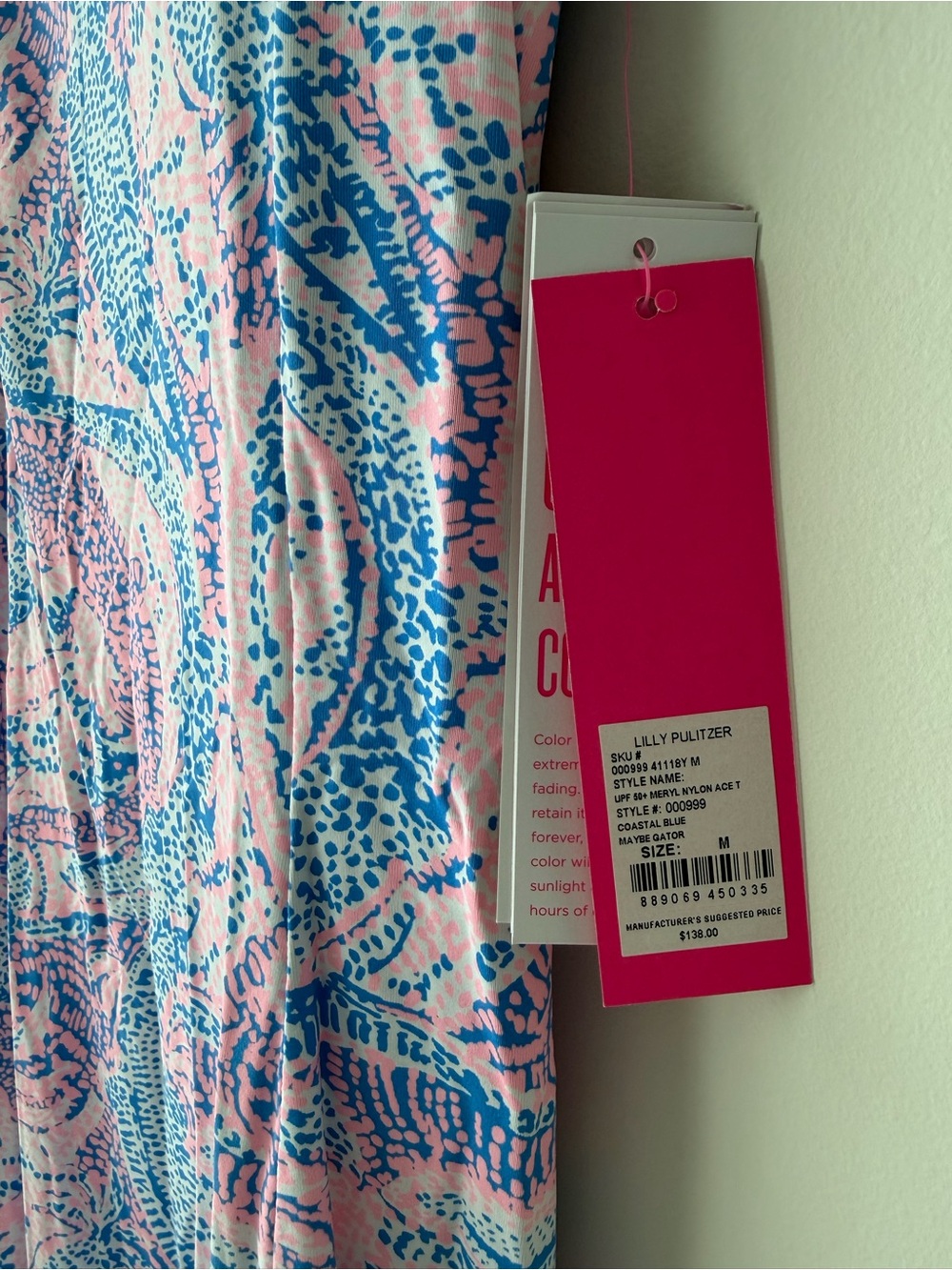 Lilly Pulitzer Pink and Blue Gator Print Dress - Picture 3 of 10